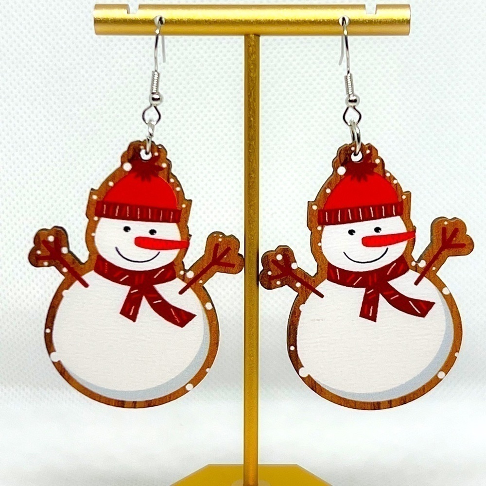 Snowman Christmas Earrings
